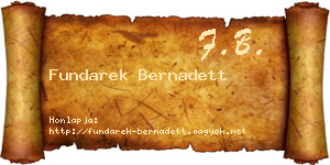 Fundarek Bernadett névjegykártya